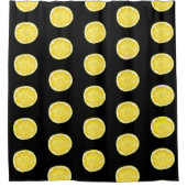 ブラックシャワーカーテンにレモン シャワーカーテン (正面)