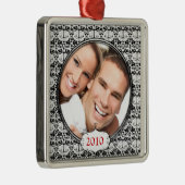 ブラックシャンデリアダマスク写真クリスマスオーナメント メタルオーナメント (右)