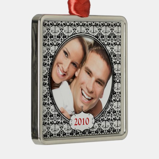 ブラックシャンデリアダマスク写真クリスマスオーナメント メタルオーナメント (右)