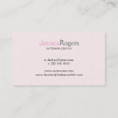 ブラックシャンデリアピンク背景インテリアデザイン 名刺 (裏面)