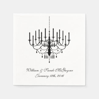ブラックシャンデリア結婚ズ紙ナプキンス スタンダードカクテルナプキン