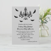 ブラックシャンデリア&ダマスクウェディング招待状 招待状 (スタンド正面)