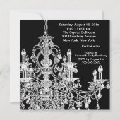 ブラックシャンデリア 女性 40歳の誕生日パーティー 招待状 (裏面)
