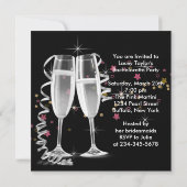 ブラックシャンパンハイヒールガールズパーティー 招待状 (裏面)