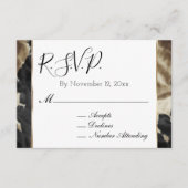 ブラックシャンパン金ゴールドコーウィドRSVP エンクロージャーカード (正面)