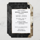 ブラックシャンパン金ゴールドコーヒドブライダルシャワー 招待状 (正面/裏面)