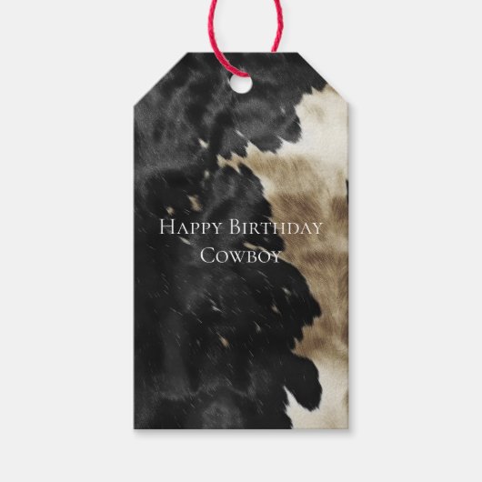 ブラックシャンパン金ゴールド牛革 ギフトタグ (正面)