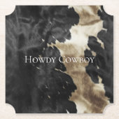 ブラックシャンパン金ゴールド牛革 ペーパーコースター (正面)