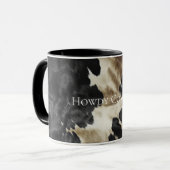 ブラックシャンパン金ゴールド牛革 マグカップ (正面左)