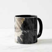 ブラックシャンパン金ゴールド牛革 マグカップ (正面右)