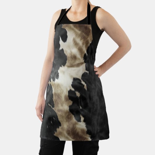 ブラックシャンパーニュ金ゴールドカウボーイ女性のカーボーイカウハイド エプロン (インサイチュ)