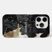 ブラックシャンパーニュ金ゴールドカウボーイ女性のカーボーイカウハイド Case-Mate iPhoneケース (裏面 (横))