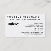 ブラックシャークエレガントスキューバダイビング/ボートチャーター 名刺 (裏面)