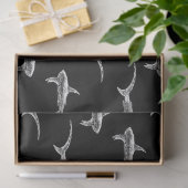 ブラックシャークデザインヴィンテージ航海の海アート 薄葉紙 (ギフト)