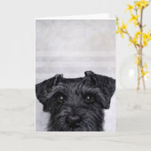 ブラックシュナウザーオリジナル絵画ズおよびデザイン カード (黄色い花)