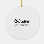 ブラックシュナウザーパーソナライズされたIAAM セラミックオーナメント (裏面)