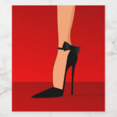 ブラックシューズワインボトルレッドベルベット ワインラベル (シングルラベル)