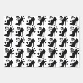 ブラックシューラッピング紙フラットシートセット3 ラッピングペーパーシート (正面)