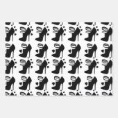 ブラックシューラッピング紙フラットシートセット3 ラッピングペーパーシート (正面3)