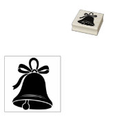 ブラックシルエットのクリスマスベル ラバースタンプ (押印)