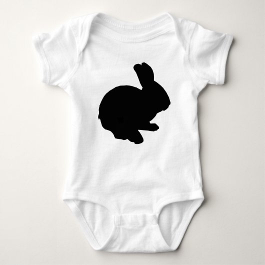ブラックシルエットイースターバニークリーパー ベビーボディスーツ (正面)