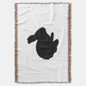 ブラックシルエットイースターバニーブランケット スローブランケット (正面縦)