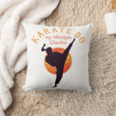 ブラックシルエットガーリースポーツ空手武術アーツ クッション (ブランケット)