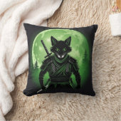 ブラックシルエットキツネ クッション (ブランケット)