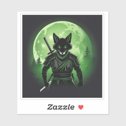 ブラックシルエットキツネ シール (シート)