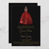 ブラックシルエットキンセアニラの招待 招待状 (正面/裏面)