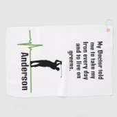 ブラックシルエットゴルファー付きEKGゴルフタオル ゴルフタオル (横)