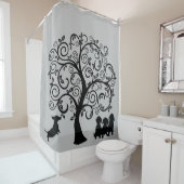 ブラックシルエットダックスシャントシャワーカーテン シャワーカーテン (インサイチュ)