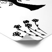 ブラックシルエットダックスシャント自転車アート ポスター (角)