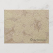 ブラックシルエットブライドベージュフローラ背景 インビテーションポストカード (裏面)