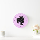 ブラックシルエットプリンセスTシャツ&ギフト ラウンド壁時計 (ホーム)