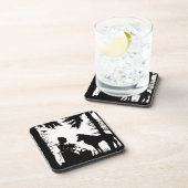 ブラックシルエットレッドライディングフードウルフウッド コースター (右側)