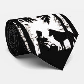 ブラックシルエットレッドライディングフードウルフウッド ネクタイ (ロール)