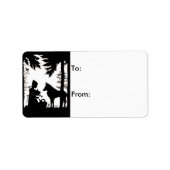 ブラックシルエットレッドライディングフードウルフウッド ラベル (正面)