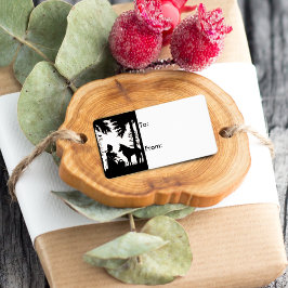 ブラックシルエットレッドライディングフードウルフウッド ラベル