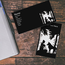 ブラックシルエットレッドライディングフードウルフウッド 名刺