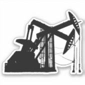ブラックシルエット油田ポンピングユニット切り出し シール (正面)