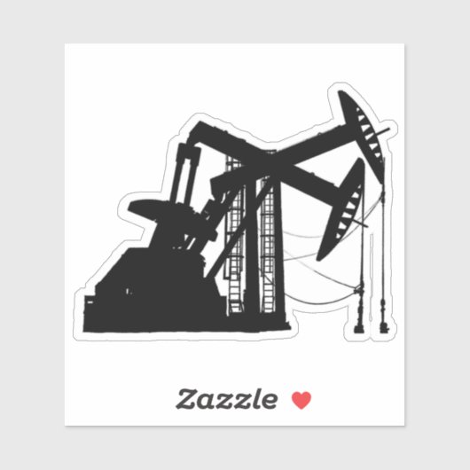 ブラックシルエット油田ポンピングユニット切り出し シール (シート)