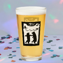 ブラックシルエット踊りが木フクロウを枝に付ける タンブラーグラス