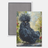 ブラックシルキーチキン絵を描ズ マグネット (正面/裏面)