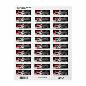 ブラックシルクエレガントフローラ&レースマスカレードパーティー ラベル (フルシート)