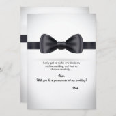 ブラックシルクボウタイGroomsmanリクエスト 招待状 (正面/裏面)