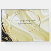 ブラックシルバーおよび金ゴールドサテン、銅/真鍮質感 ゲストブック (裏面)