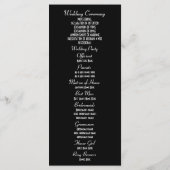 ブラックシルバーと金ゴールドの結婚式 プログラム (裏面)