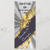 ブラックシルバーと金ゴールドの結婚式 プログラム (正面)