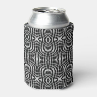 ブラックシルバーの部族タトゥーパターンパーソナライズ 缶クーラー